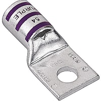 Color-Keyed by ABB Copper One-Hole Lug 4/0 AWG 1/2"Bolt Size Die Code 54 Die Code Purple