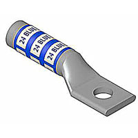 Color-Keyed by ABB Copper One-Hole Lug, 2/0 AWG, 3/8"Bolt Size, Die Code 45, Die Code Black