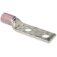 Color-Keyed by ABB Copper Two-Hole Lug 1/0 AWG 3/8 " Bolt Size Die Code 42 Die Code Pink