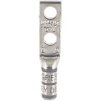 Color-Keyed by ABB Copper Two-Hole Lug 4 AWG 1/4" Bolt Size Die Code 29 Die Code Gray