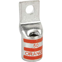 Color-Keyed by ABB Copper One-Hole Lug, 3/0 AWG, 1/4" Bolt Size, Die Code 50, Die Code Orange