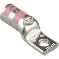 Color-Keyed by ABB Copper One-Hole Lug, 90Deg, 2/0AWG, 1/2"Bolt Size, Die Code 45, Color Code Black