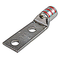 Color-Keyed by ABB Copper Two-Hole Lug, 350 kcmil, 1/2" BoltSize, Die Code 71, Die Code Red