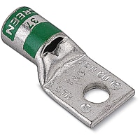 Color-Keyed by ABB Copper One-Hole Lug, 1AWG, 3/8"Bolt Size, Die Code 37, Die Color Green