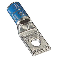 Color-Keyed by ABB Copper One-Hole Lug, 35kV, 6 Str., 1/4 Bolt, Tin Plated, Die Color Blue