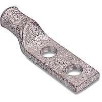 Color-Keyed by ABB Copper Two-Hole Heavy-Duty Lug, 2/0AWG, 3/8"Bolt Size, DieCode66, Die Color Whi