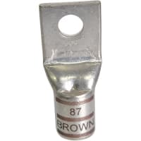 Color-Keyed by ABB Copper One-Hole Lug, 500 kcmil, 5/8" Bolt Size, Die Code 87, Die Code Brown