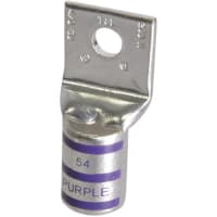 Color-Keyed by ABB Copper One-Hole Lug 4/0 AWG 5/16" Bolt Size Die Code 54 Die Code Purple