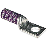 Color-Keyed by ABB Copper One-Hole Lug, 4/0 AWG, 1/2"Bolt Size, Die Code 54, Die Code Purple