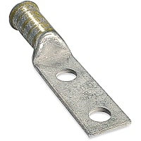 Color-Keyed by ABB Copper Two-Hole Lug, 900 kcmil, 1/2"Bolt Size, Die Code 115, Die Code Yellow