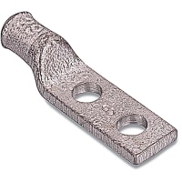 Color-Keyed by ABB Copper Two-Hole Heavy-Duty Lug, 2AWG, 1/4"Bolt Size, Die Code 45, Die Color Bla