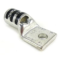 Color-Keyed by ABB Copper One-Hole Lug, 2/0AWG, 3/8"Bolt Size, Die Code 45, Die Color Black