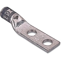 Color-Keyed by ABB Copper Two-Hole Lug, 4AWG, 1/4"Bolt Size, Die Code 29, Die Color Gray