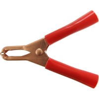 Adaptive Interconnect Electronics, Inc Miniature Pliers-Type Copper-Plated Steel Clip, 50 Amp with Red Insulators