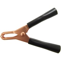 Adaptive Interconnect Electronics, Inc Miniature Pliers-Type Copper-Plated Steel Clip, 50 Amp with Black Insulators