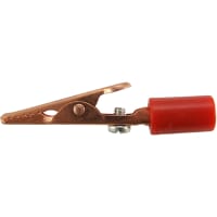 Adaptive Interconnect Electronics, Inc ALLIGATOR CLIP, SOLID COPPER, WITH BARREL, SCREW, HANDLE, 10 AMP, RED