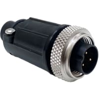 Conxall Connector, Shielded Multi-Con-X, Cable End, 2 Male Pins, Solder, 0.200