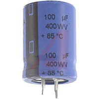 Cornell-Dubilier Capacitor, Al Electrolytic, Cap 22000uF, Tol 20%, Snap-In High Cap., 50V