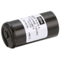 Cornell-Dubilier Capacitor, Al Electrolytic, Cap 145-174uF, Motor Start, 110/125VAC