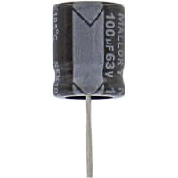 Cornell-Dubilier Capacitor, Aluminum Electrolytic, 100 uF, 20%, 63 VDC, Radial, 10x13mm, ESR 1.33 Ohms