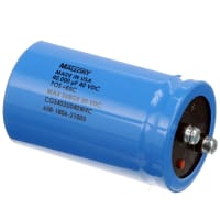 Cornell-Dubilier Capacitor, Alum Electrolytic, 0.04 F, -10, +75%, 40 VDC, Screw Terminal, 2.5x4.125in