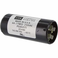 Cornell-Dubilier Capacitor, 64 to 77 uF, 220/250 VAC, 50 to 60 Hz, -40 C, 65 C, 10% (Max.), 2