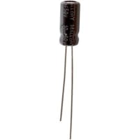 Cornell-Dubilier Capacitor, Al Electrolytic, 10 uF, 20%, 50 VDC, Radial, ESR 13.27 Ohms, 5x11mm