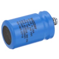 Cornell-Dubilier Capacitor, Alum Electrolytic, 250 uF, -10, +50%, 250 VDC, Screw Terminal, 1.375x2.125in