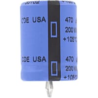 Cornell-Dubilier Capacitor, Al Electrolytic, 330 uF, 400VDC, 450VDC, +/- 20%, K03, Snap-in Mount