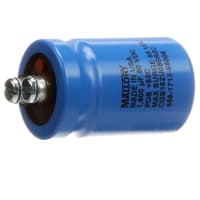 Cornell-Dubilier Capacitor, Alum Electrolytic, 1600 uF, -10, +75%, 50 VDC, Screw Terminal, 1.375x2.125in