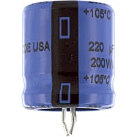 Cornell-Dubilier Capacitor, Al Electrolytic, 47 uF, 400 WVDC, 450 VDC, +/- 20%, H01, 3CV uA