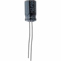 Cornell-Dubilier Capacitor, Al Electrolytic, 100 uF, 20%, 25 VDC, Radial, ESR 1.85 Ohms, 6.3x11mm