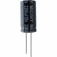 Cornell-Dubilier Capacitor, Al Electrolytic, 2200 uF, 20%, 35 VDC, Radial, ESR 0.14 Ohms, 16x32mm