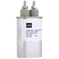 Cornell-Dubilier Capacitor, Paper Foil, Cap 2 uF, Tol 10%, Vol-Rtg 1000 VDC, Screw Term