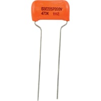 Cornell-Dubilier Capacitor, Polyester Film, Cap 0.047 uF, Tol 10%, Vol-Rtg 200 VDC, Radial, Hockey Crmp