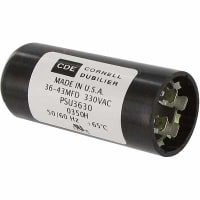 Cornell-Dubilier Capacitor, 36 to 43 uF, 330 VAC, 50 to 60 Hz, -40 C, +65 C, 10% (Max.), 2