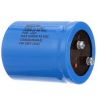 Cornell-Dubilier Capacitor, Alum Electrolytic, 0.056 F, -10, +75%, 50 VDC, Screw Terminal, 3x3.625in