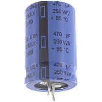 Cornell-Dubilier Capacitor;Al Electrolytic;470uF;Snap-In;High Cap.;Radial;20%;Case J04;250V