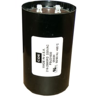 Cornell-Dubilier Capacitor, Al Electrolytic, Cap 161-193 uF, Tol, Vol-Rtg 330 VAC, Quick Connect