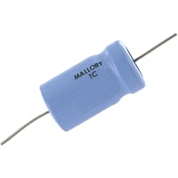 Cornell-Dubilier Capacitor, Al Electrolytic, 500 uF, 0 to 75 WVDC, 95 VDC, -10%, +75%, -40 C