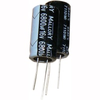 Cornell-Dubilier Capacitor, Al Electrolytic, 16 WVDC, +/-20, Radial Leaded, 16% at 120 Hz, 25 C