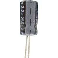 Cornell-Dubilier Capacitor, Al Electrolytic, 2.2 uF, 20%, 250 VDC, Radial, ESR 90.47 Ohms, 6.3x11mm