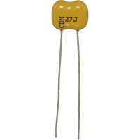 Cornell-Dubilier Capacitor;Mica;Cap 27pF;Tol 5%;Radial DIPped;Vol-Rtg 500VDC;LS 3.6 mm