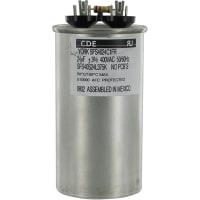 Cornell-Dubilier Capacitor, PolyproMetallized, Cap24uF, Tol3%, Vol-Rtg400VAC, QC, Rnd, CaseS, HID