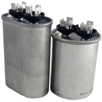 Cornell-Dubilier Capacitor, PolyproMetallized, Cap50uF, Tol10%, Vol-Rtg370VAC, QC, Rnd, CaseS