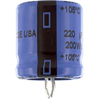 Cornell-Dubilier Capacitor, Al Electrolytic, Cap 470 uF, Tol 20%, Vol-Rtg 400 VDC, Snap-In