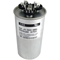 Cornell-Dubilier Capacitor, PolyproMetal, Cap25uF, 5uF, Tol6%, Vol-Rtg370VAC, QC, Rnd, CaseS