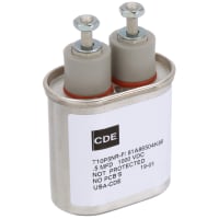 Cornell-Dubilier Capacitor, Paper Foil, Cap 0.5 uF, Tol 10%, Vol-Rtg 1000 VDC, Screw Term