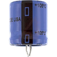 Cornell-Dubilier Capacitor, Aluminum Electrolytic, 330 uF, 20%, 250 VDC, Snap-In, 25x35 mm