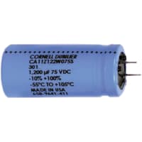 Cornell-Dubilier Capacitor, Aluminum, Low ESR, Laydown 3 leads, .895 x 3.650, 470uF, 10% +50